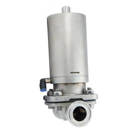 Tri válvula de diafragma de aço inoxidável da braçadeira com atuador pneumático