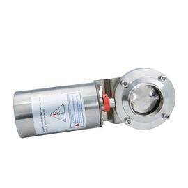 Válvula de borboleta de aço inoxidável da baixa pressão, válvula de borboleta operada pneumática