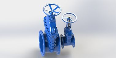 Válvula de porta operada volante de AWWA, válvula assentada resiliente do baixo torque