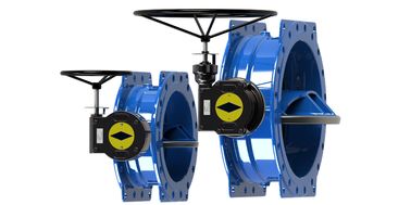 Válvula de controle azul da água de RAL 5010, válvula de borboleta excêntrica dobro