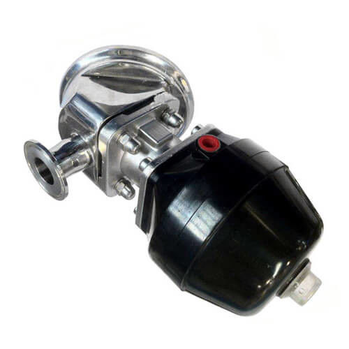 Válvula de diafragma sanitária de SS304/SS316L, válvula de parte inferior de tanque pneumática