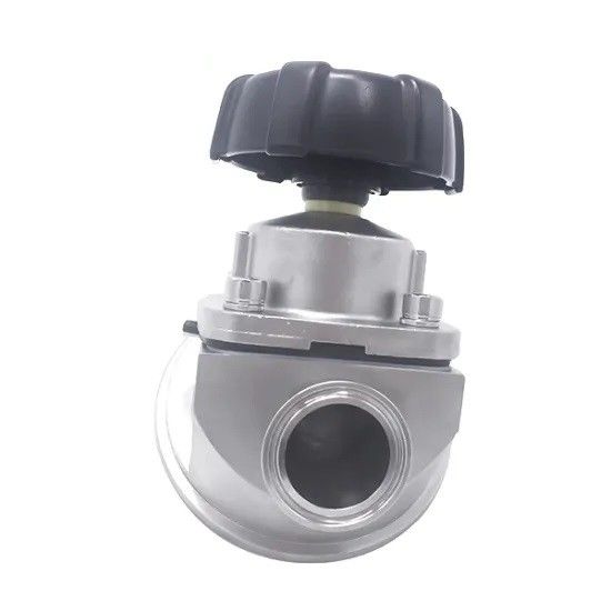 Válvula de controle sanitária SS do fluxo do diafragma 304 316L feita com conexão da união