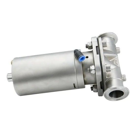 Tri válvula de diafragma de aço inoxidável da braçadeira com atuador pneumático