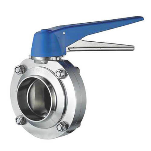 Válvula de borboleta sanitária DN15 do produto comestível - DN300 com o punho plástico do prendedor