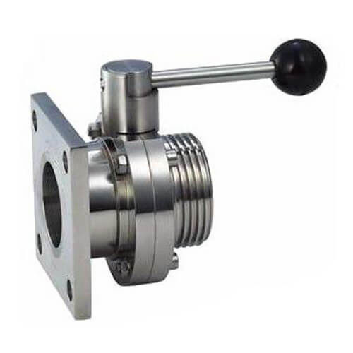 DN25 - válvula de borboleta de 200 manuais com quadrado/extremidade redonda da conexão da flange