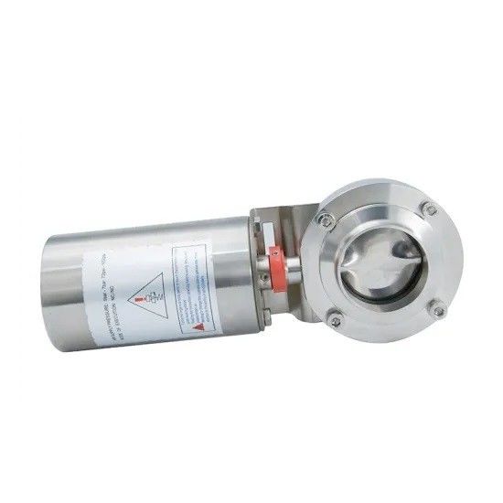 Válvula de borboleta inoxidável higiênica da baixa pressão com atuador pneumático