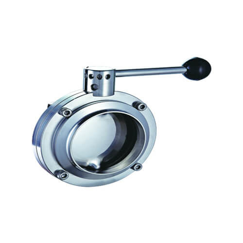 Válvula de borboleta sanitária do manual de SS304 SS316L para a indústria de fabricação de cerveja