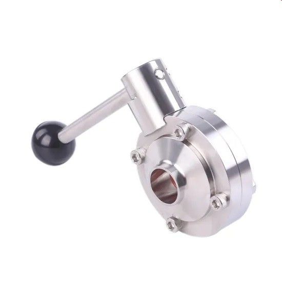 Válvula de borboleta sanitária do manual de SS304 SS316L para a indústria de fabricação de cerveja