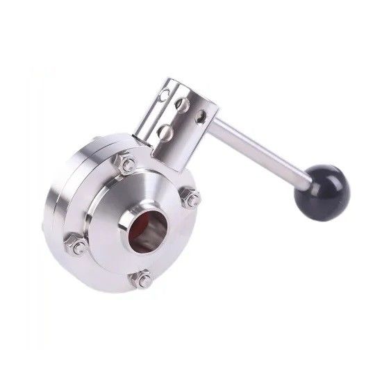 Válvula de borboleta sanitária do manual de SS304 SS316L para a indústria de fabricação de cerveja
