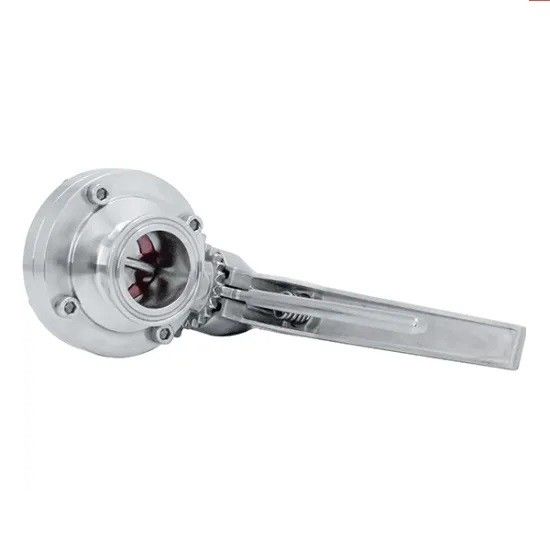 Válvula de borboleta da braçadeira do produto comestível tri com corpo feito à máquina de trituração do CNC da precisão
