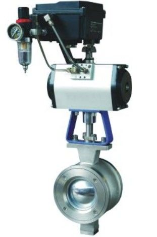 Tipo peso leve montado eixo de V da válvula para o controle de fluxo preciso industrial