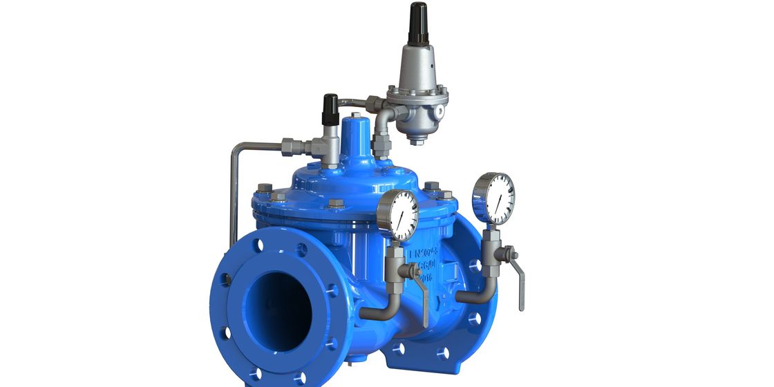 Válvula de controle azul da pressão da água da cor com o piloto de aço inoxidável de 2 maneiras