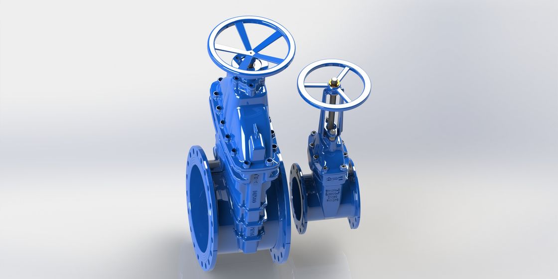 Válvula de porta operada volante de AWWA, válvula assentada resiliente do baixo torque