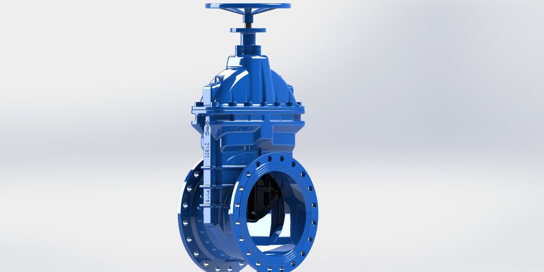 Válvula de porta operada volante de AWWA, válvula assentada resiliente do baixo torque