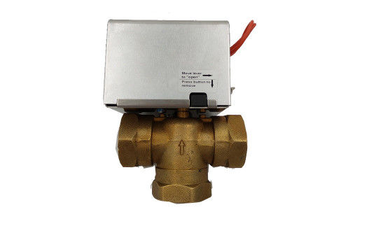 Válvula de bola atuada elétrica do retorno compacto da mola para unidades da bobina do fã