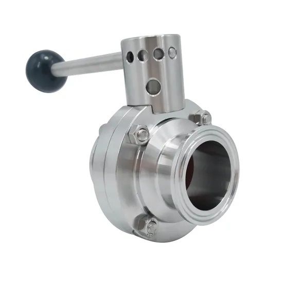 Tri manual sanitário de aço inoxidável higiênico da válvula de borboleta da braçadeira 304 316L